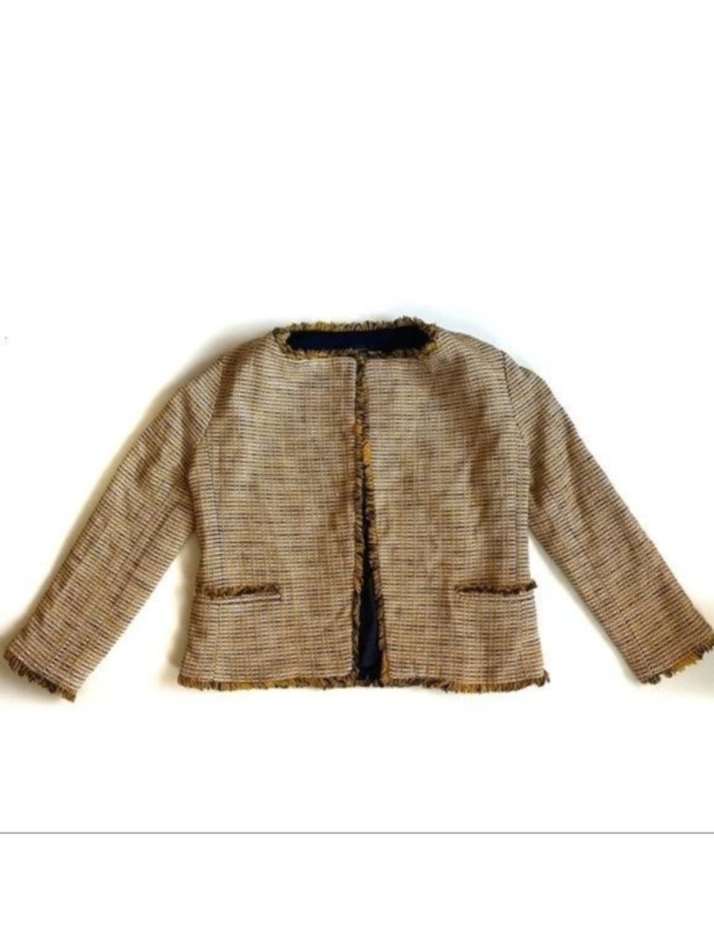 Ann Taylor Yellow & Blue Structured Blazer - 6